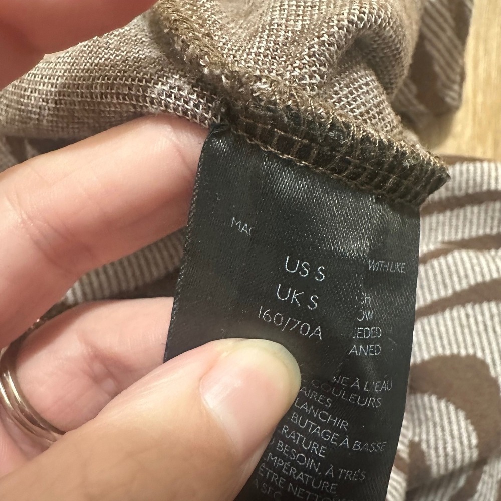 URBAN OUTFITTERS | Brown Beige Wavy Print Retro 70s Flare Wide Leg Pants, Size S - Picture 6 of 7